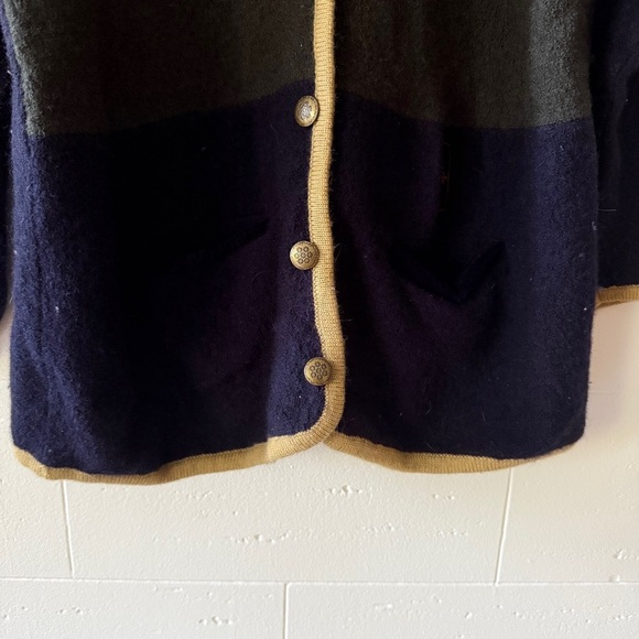 Juste Pour Moi Cottagecore Wool Cardigan with Embroidered Patches - Picture 4 of 10